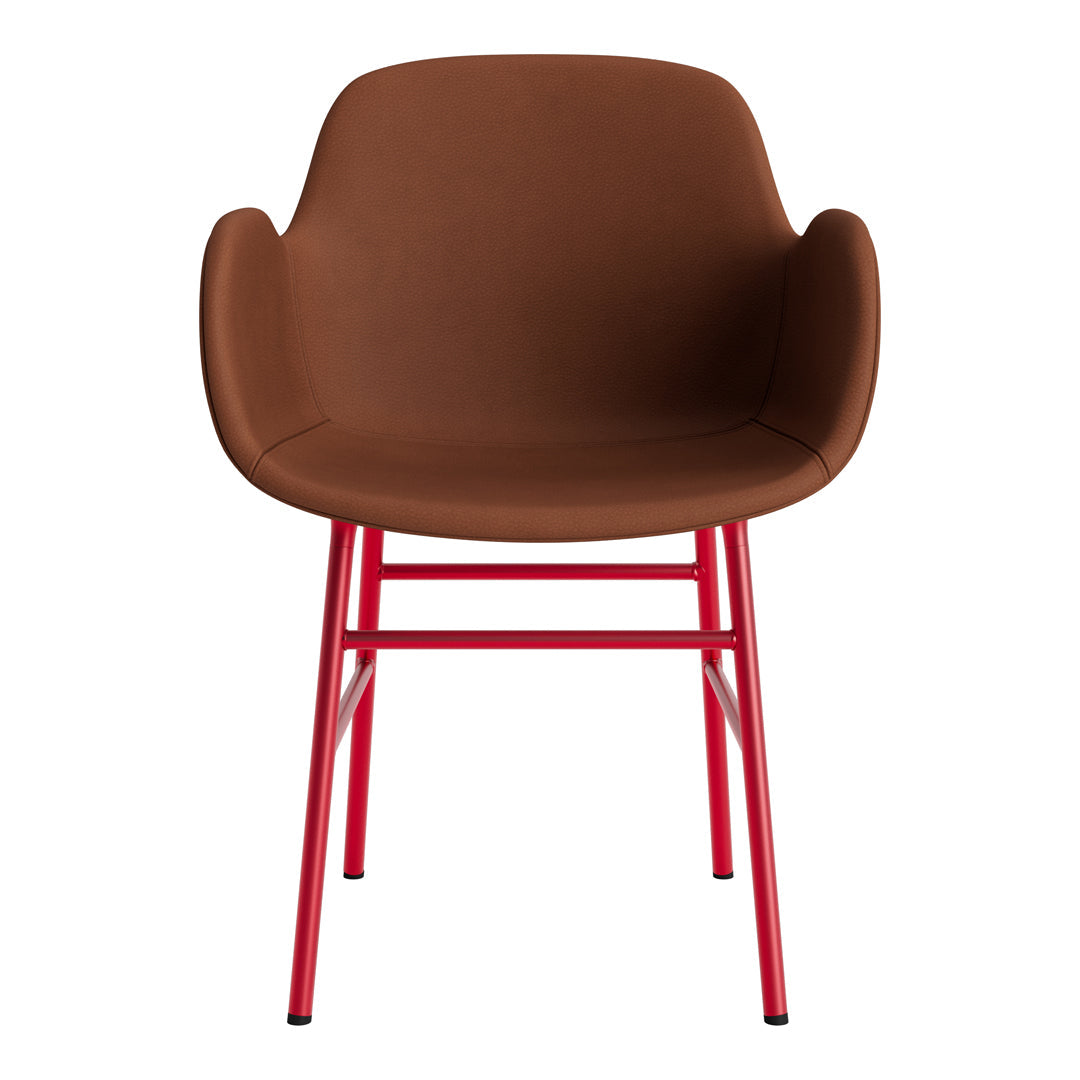 Modern Form Armchair with Sturdy Metal Legs & Soft Upholstery - Perfect for Living Room, Office, or Reading Nook