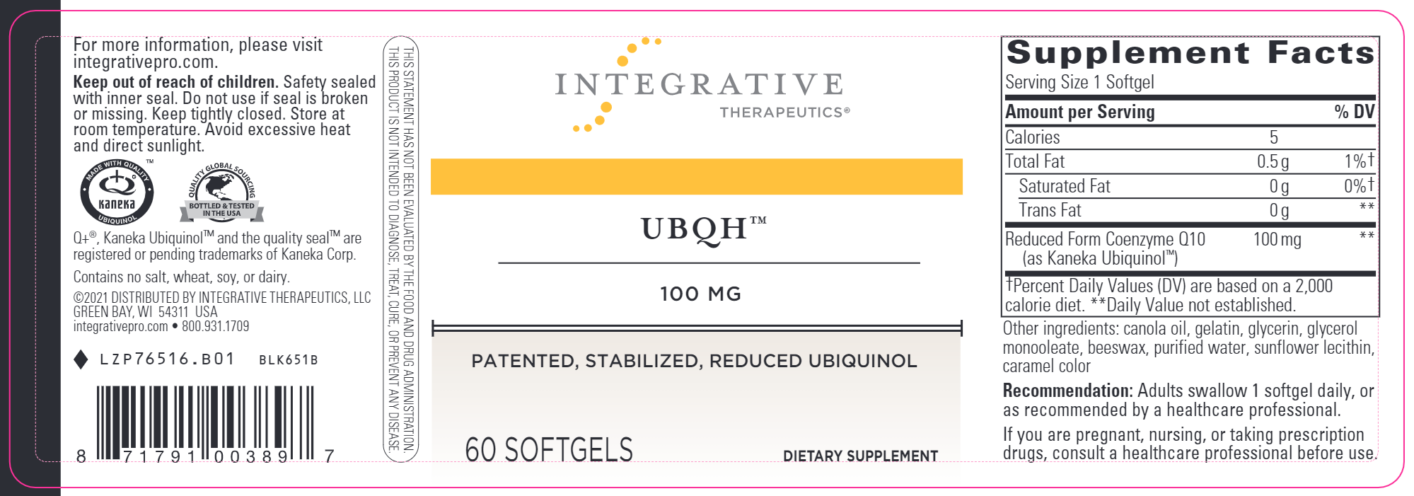 Ubqh 100 Mg Supplement - Premium Quality for Enhanced Wellness | Boost Energy & Focus | Perfect for Workouts, Study & Daily Performance