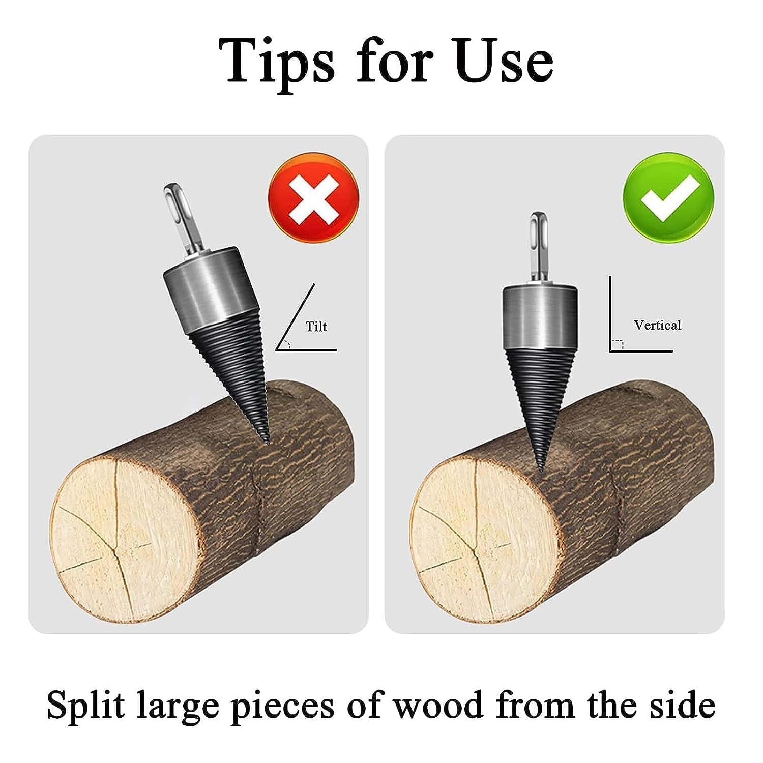 2023 Sherem Easy Split Drill Bit Set (32mm) – Premium Firewood Drill Bit & Wood Splitter for Efficient Log Splitting – Perfect for Firewood Preparation, DIY Projects, and Outdoor Wood Processing