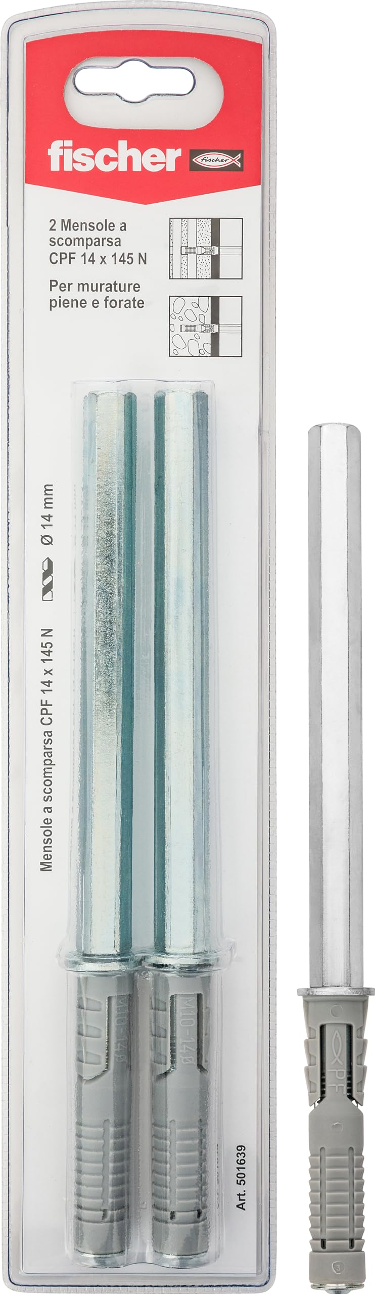Fischer Art Hidden Shelves - 2 Pack Blister Pack for Wall Storage & Organization | Perfect for Bathroom, Kitchen, and Bedroom Decor
