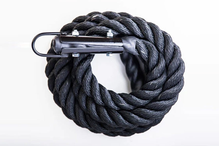 Premium Black Warrior Climbing Rope - Heavy Duty Rock Climbing & Training Rope for Indoor/Outdoor Gym, Mountaineering & Fitness Workouts
