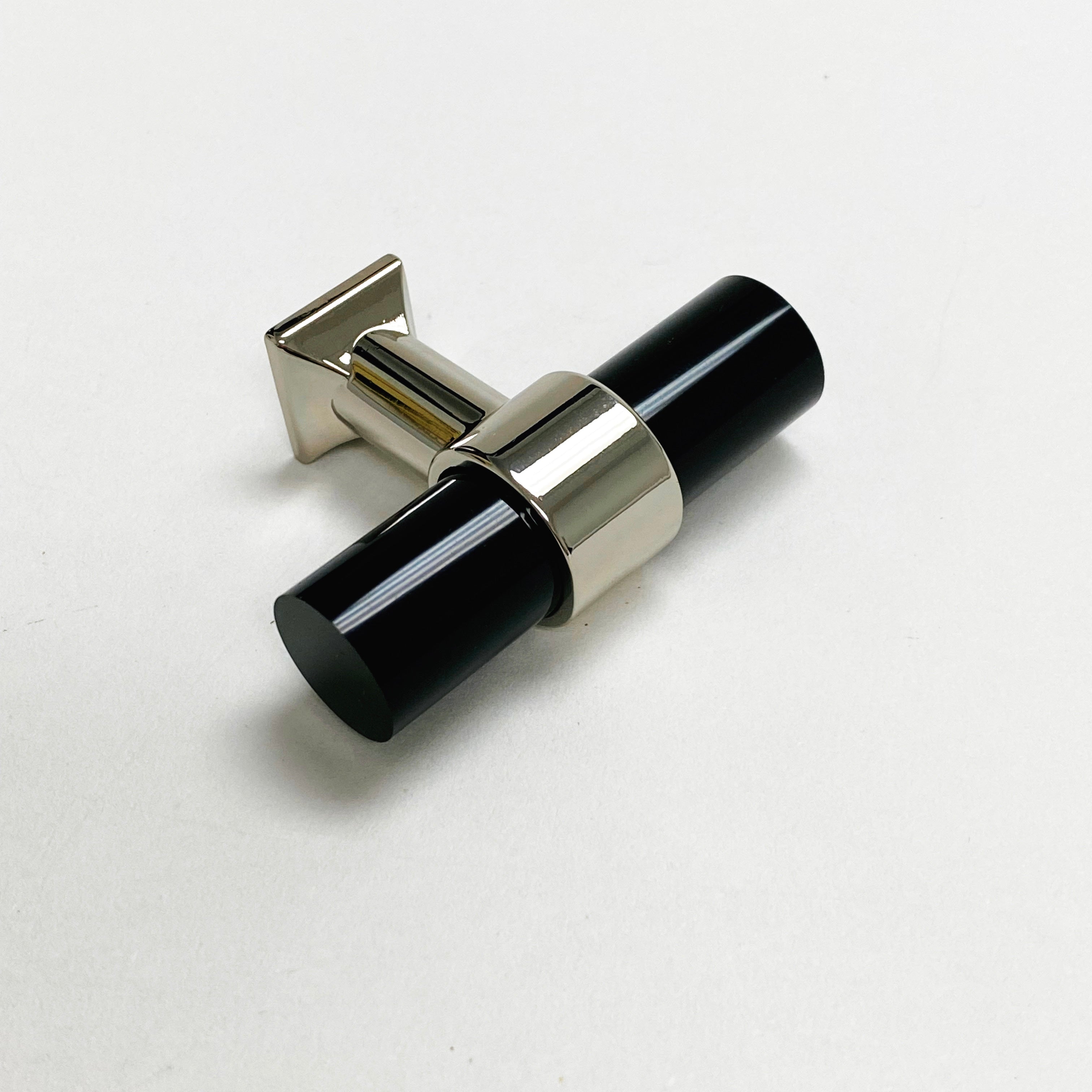Polished Nickel Black Lucite Nash Drawer Pulls & Cabinet Knobs - Modern Kitchen & Bathroom Hardware for Cabinets, Dressers & Furniture (Set of 10) - Perfect for Home Renovation & DIY Projects