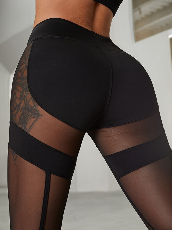 ZASUWA Women's Sexy Mesh Hip Lift Tracksuit - Stylish & Unique Workout Outfit for Gym, Yoga & Nightclub Fashion