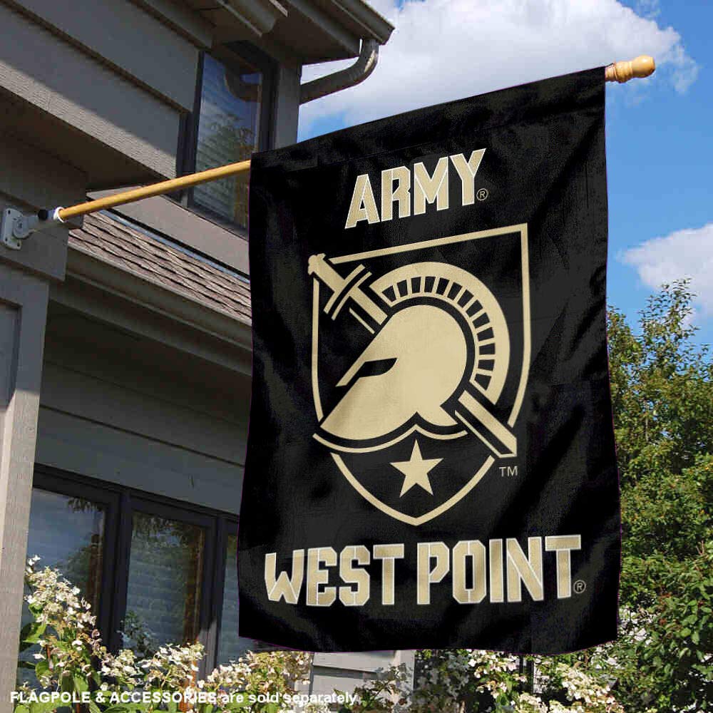 Army Black Knights Athena Shield Double Sided House Flag - College Team Spirit Outdoor Decor for Game Day, Tailgating & Home Display