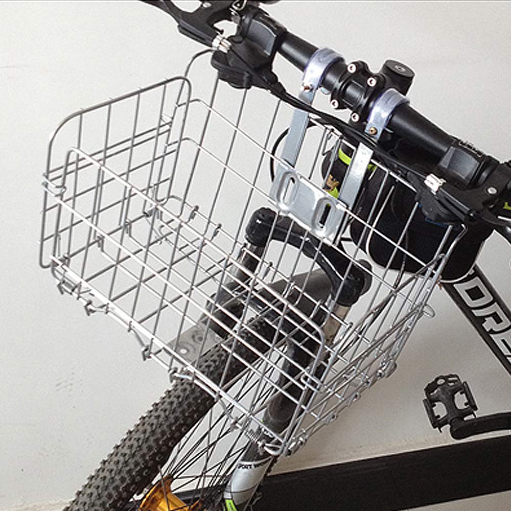 GLE2016 Rust-Proof Detachable Folding Bike Basket - Front & Rear Mount with Handles | Easy Installation for Mountain Bikes & Commuter Bikes | Perfect for Groceries, Picnics & Outdoor Adventures