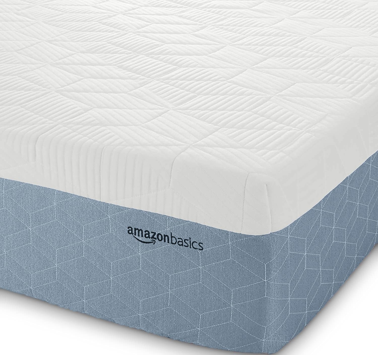 Amazon Basics Cooling Gel Memory Foam Mattress - Medium Firm Queen Size (80x60x12 Inches) - CertiPUR-US® Certified, Breathable & Pressure Relieving - Perfect for Hot Sleepers & Back Pain Relief - White/Gray