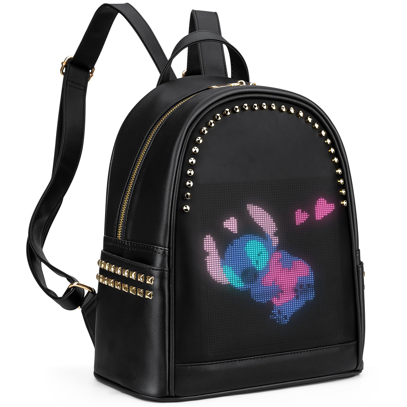 Gelrova LED Backpack Purse for Women - Stylish Quilted Daypack with USB Charging Port, 13 Inch Laptop Compartment - Perfect for Work, Business Travel, College & Nursing School - Water-Resistant Casual Backpack for Daily Commute & Night Out