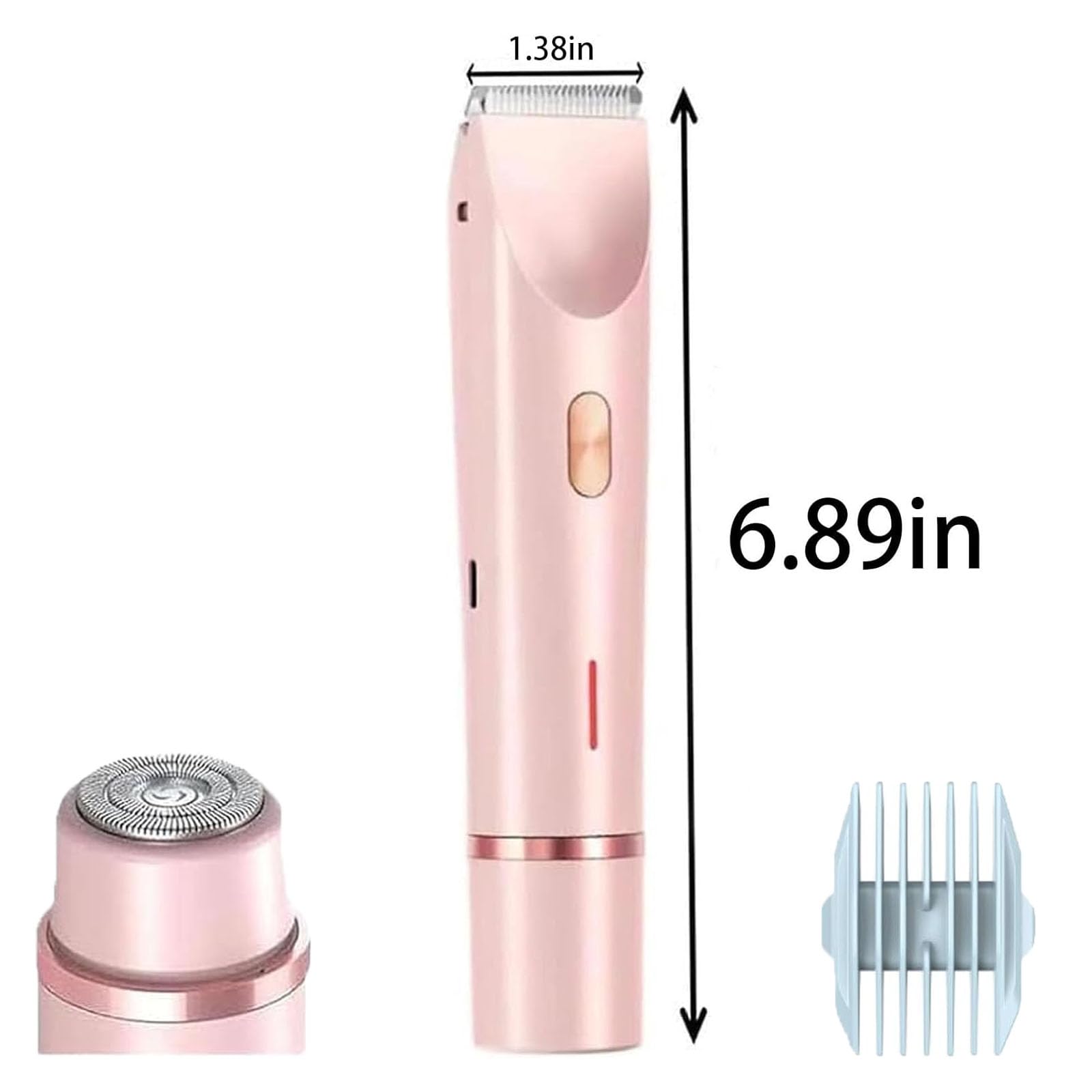 Whimsyard 2-in-1 Women's Electric Shaver & Bikini Trimmer - Dual Head Detachable Razor for Smooth Skin, Pink (1 Piece) - Perfect for Travel, Gym & Everyday Hair Removal