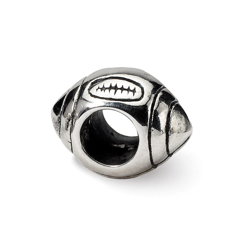 925 Sterling Silver Football Bead Charm - Handmade Elegant Jewelry for Necklaces & Bracelets - Perfect for Sports Fans & Gifts