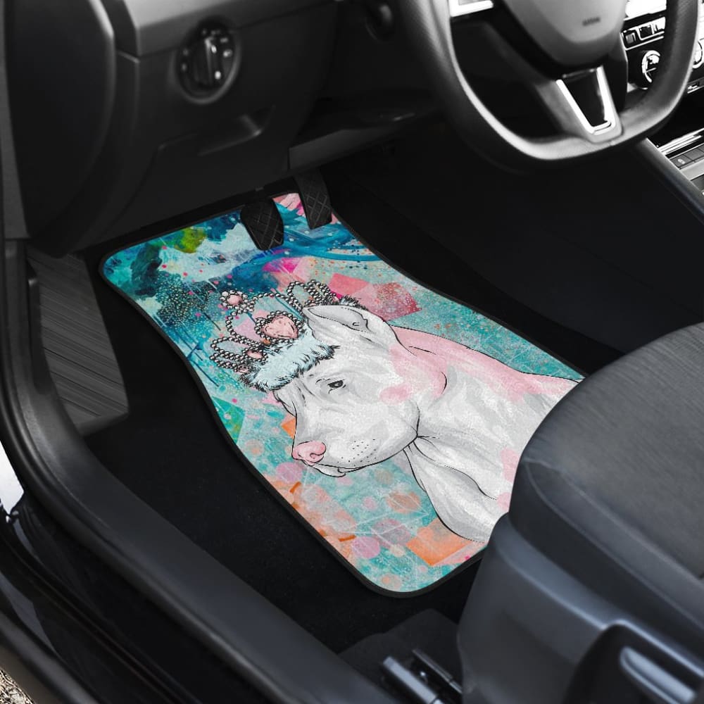 Royal Crown Pitbull Car Floor Mats for Dog Lovers - Premium Custom Fit Automotive Accessories for Pitbull Owners - Perfect Gift for Pet Enthusiasts & Car Interior Protection