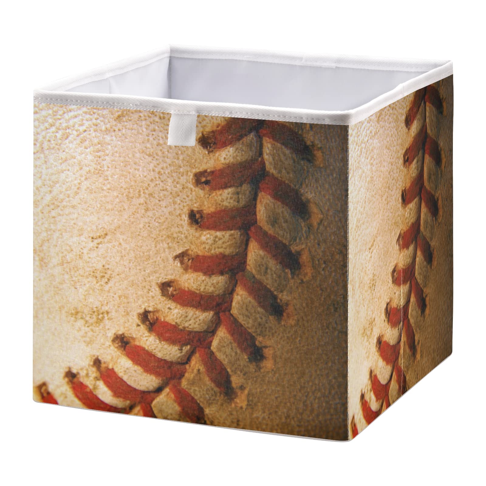 Collapsible Square Fabric Storage Bins - Foldable Cloth Baskets for Baseball Gear, Home Organization, Shelves & Closet Storage | Perfect for Nursery, Bedroom & Sports Equipment Storage