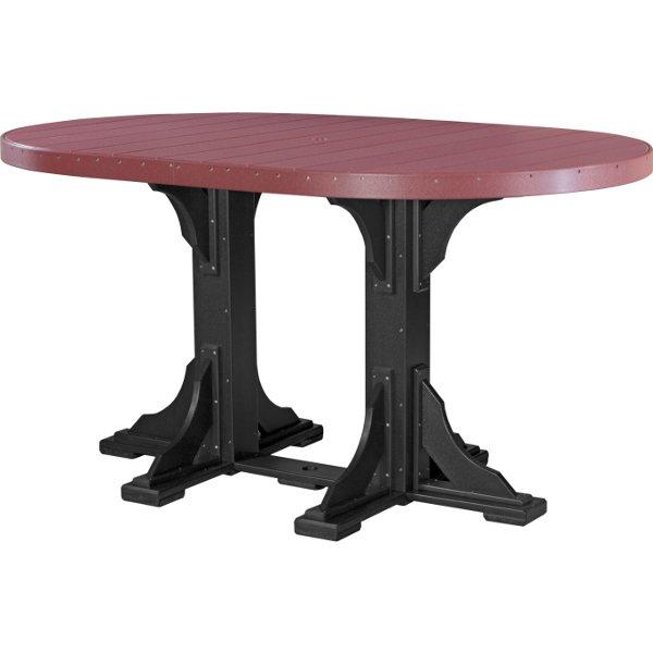Poly 4ft x 6ft Oval Bar Height Table - Durable Outdoor & Indoor Dining Table for Patio, Restaurant, or Event Venue