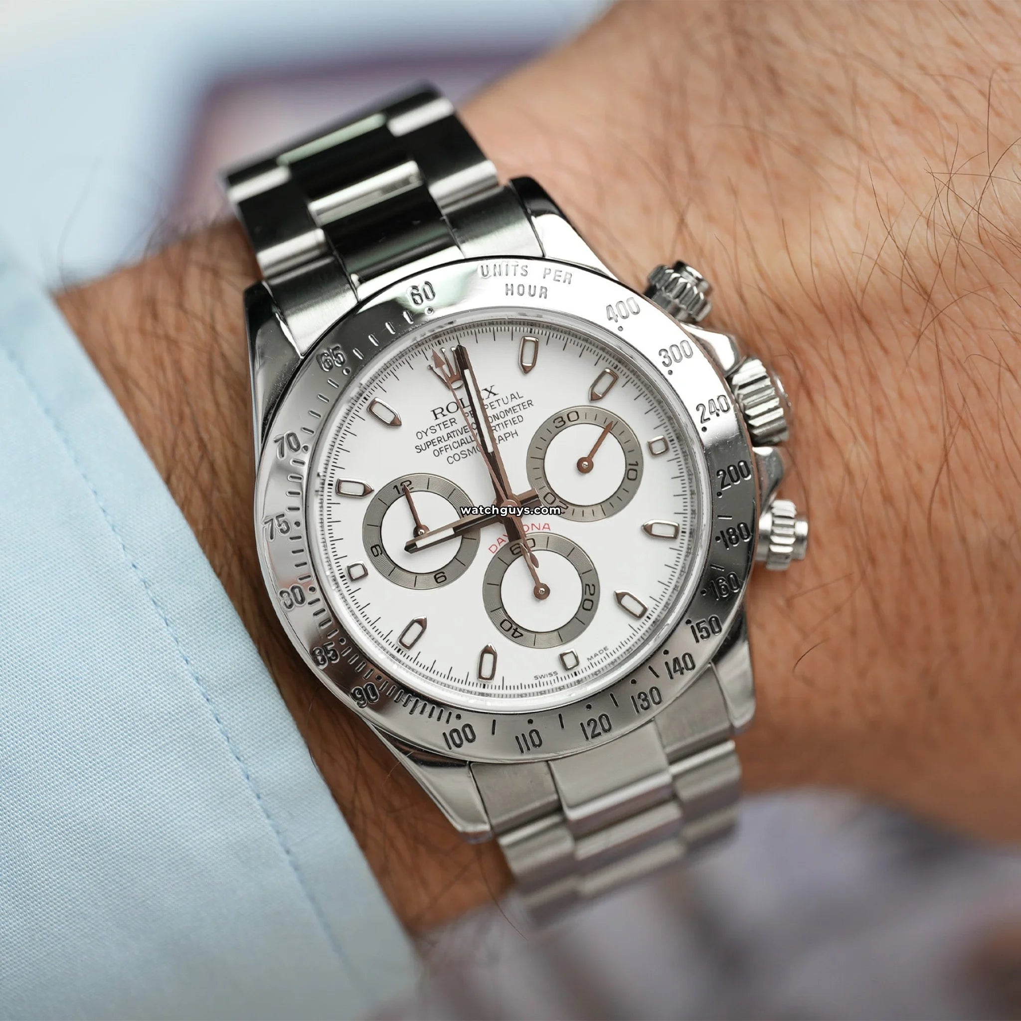 Rolex Daytona 116520 Stainless Steel Men's Watch with White Dial - Perfect for Business, Luxury Events & Collectors