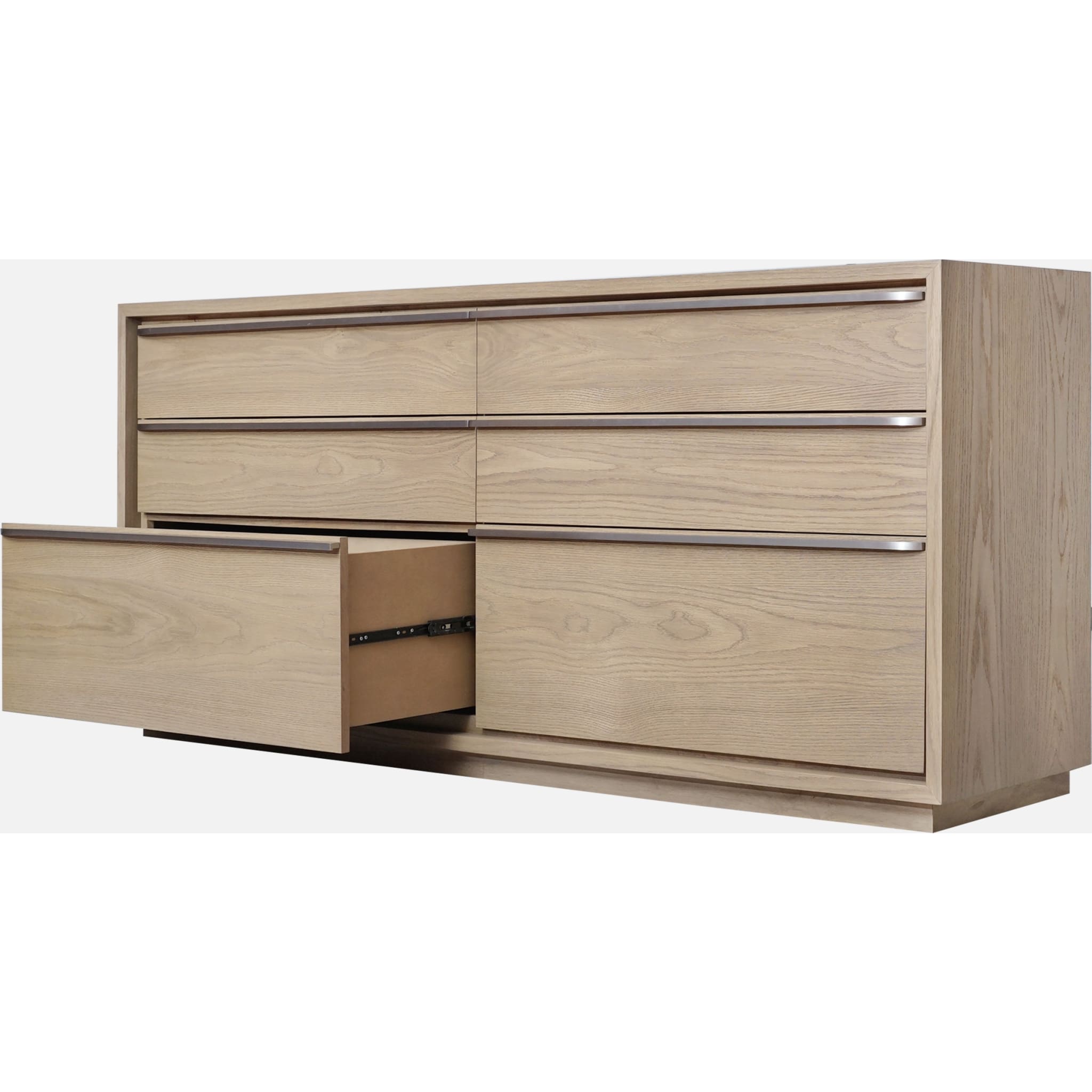 Coastal Modern 6-Drawer Dresser in Bisque - Stylish Storage Solution for Bedroom, Living Room & Office Organization