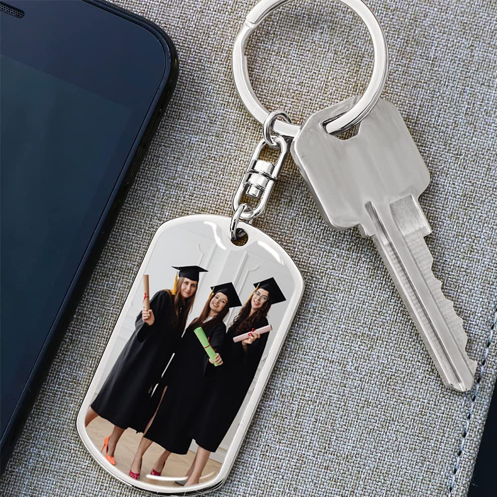 Personalized Graduation Keychain with Custom Photo & Name - Inspirational Gift for Graduates, Classmates & Friends - Perfect for Graduation Parties, School Events & Keepsake Memories