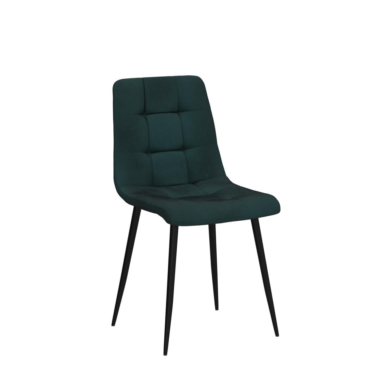 NORDICANA Forest Green Velvet Dining Chairs Set of 4 - Modern Tufted Armless Side Chairs with Sturdy Metal Legs for Kitchen, Living Room, Dining Room & Vanity | Perfect for Dinner Parties, Home Decor & Small Space Solutions