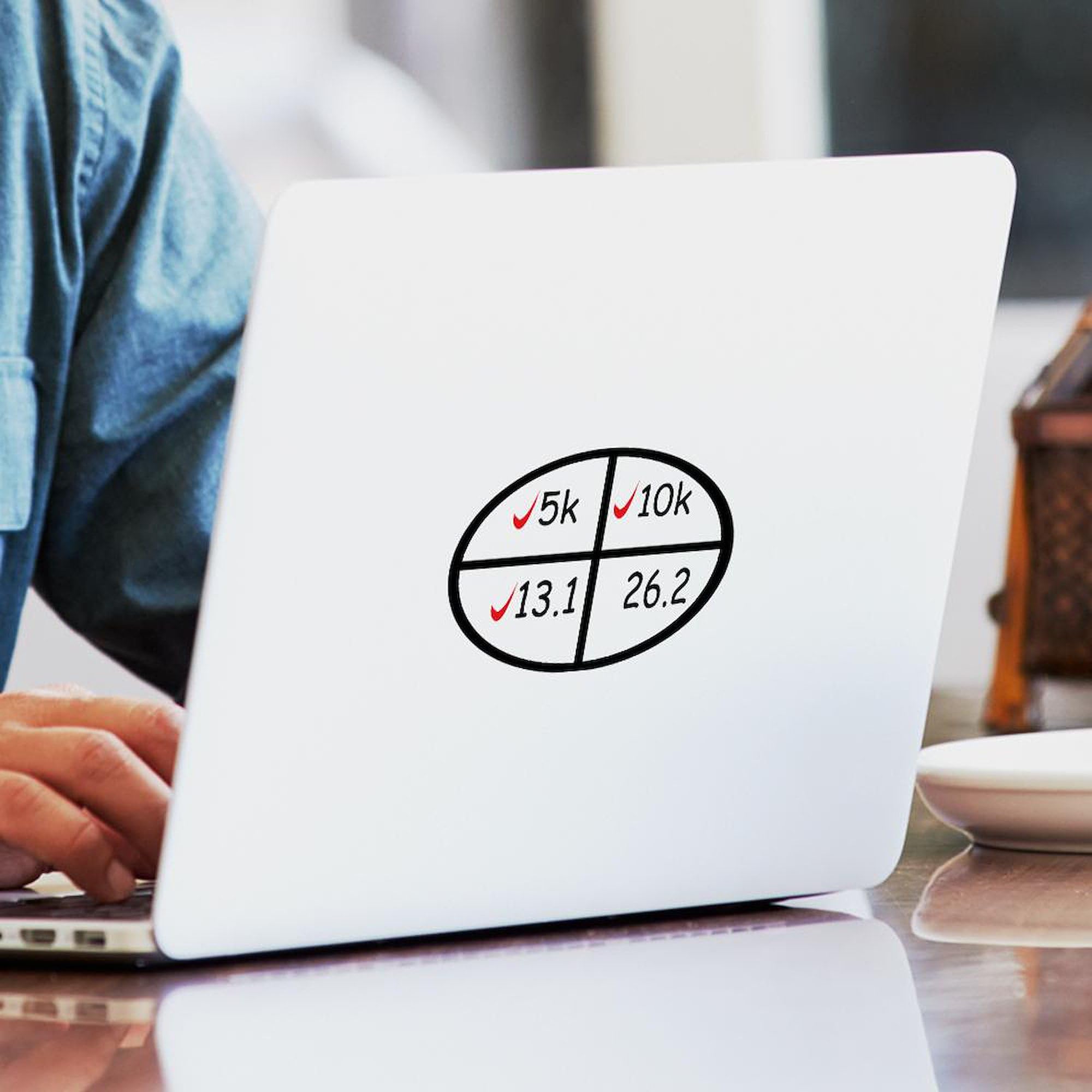 Marathon Goals Oval Bumper Sticker for Cars & Laptops
