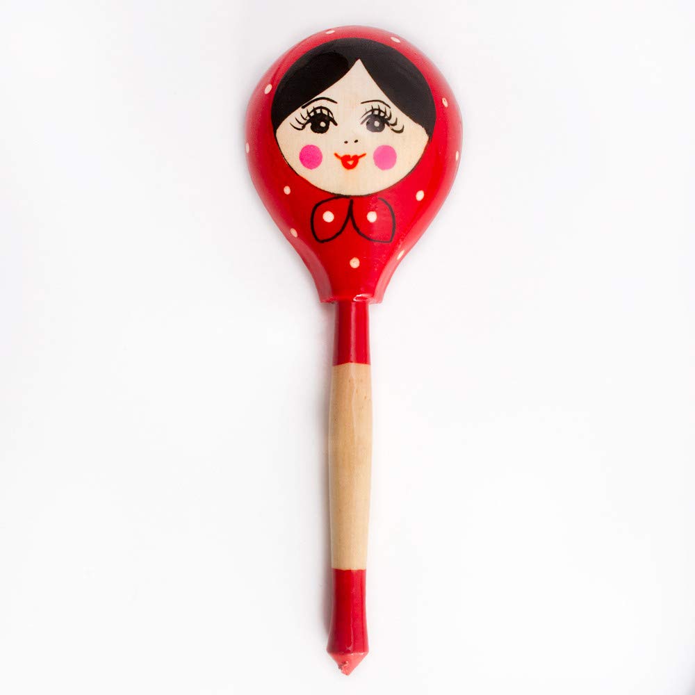 Handcrafted 7.75-inch Wooden Matryoshka Tablespoon - Eco-Friendly Kitchen Utensil for Cooking, Serving & Decor - Perfect for Russian Tea Parties, Dinnerware Sets & Unique Gift Ideas