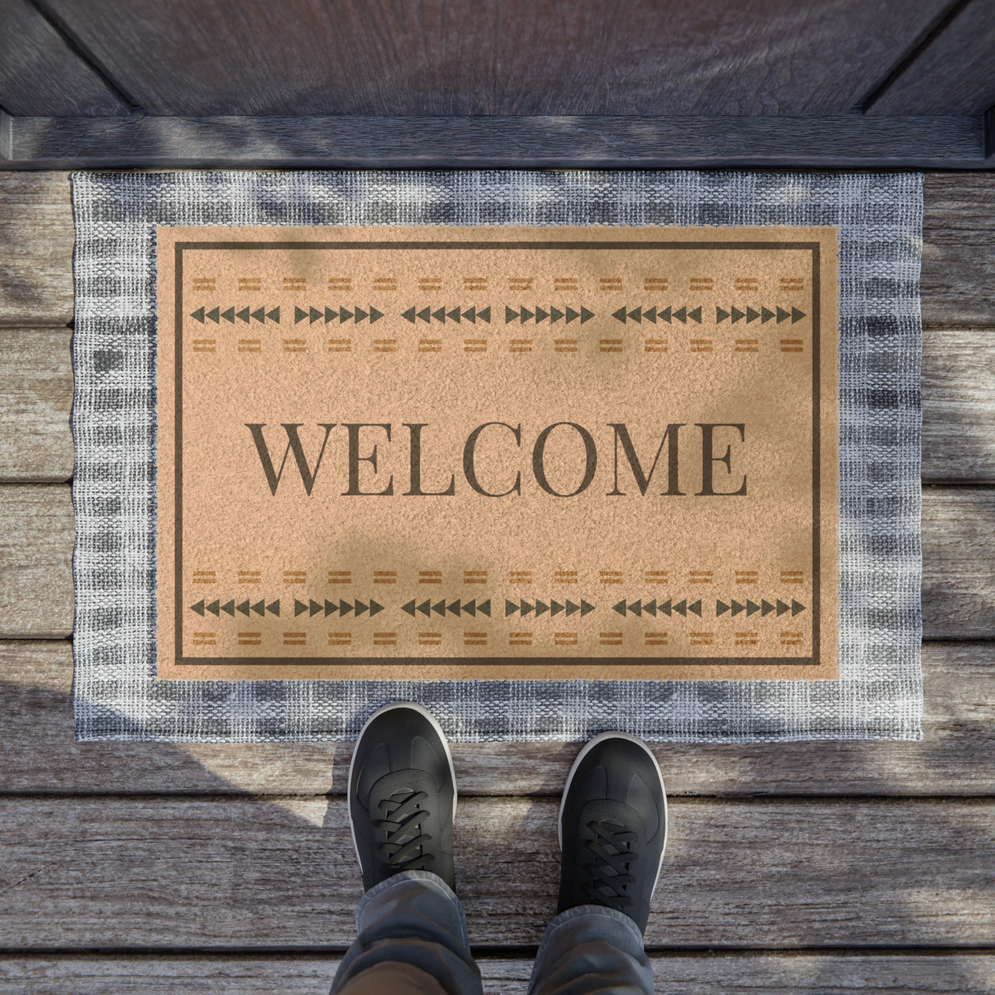 Southwestern Welcome Mat - Heavy Duty Coir Doormat for Outdoor & Indoor Use - Perfect for Entryway, Porch, and Patio