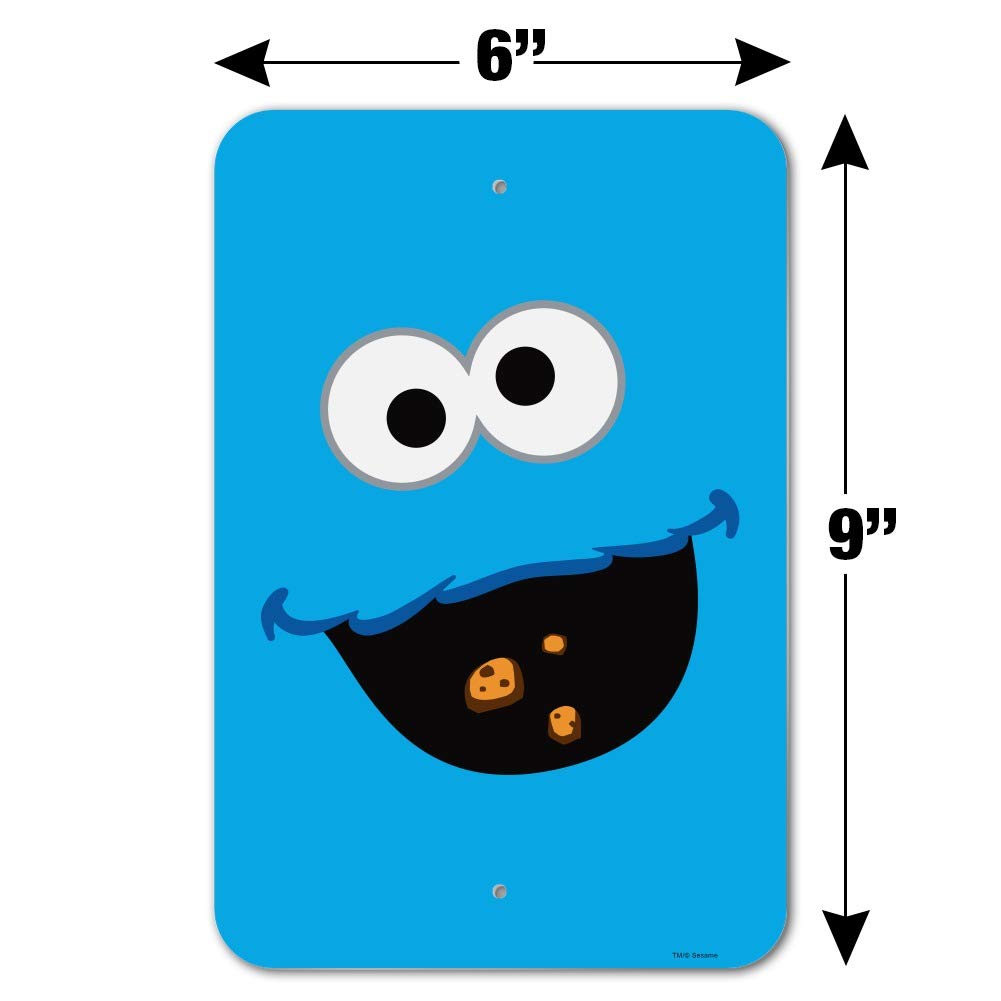 Sesame Street Cookie Monster Face Sign for Home, Office & Business Decor - Fun Wall Art for Kids' Rooms, Playrooms & Workplaces