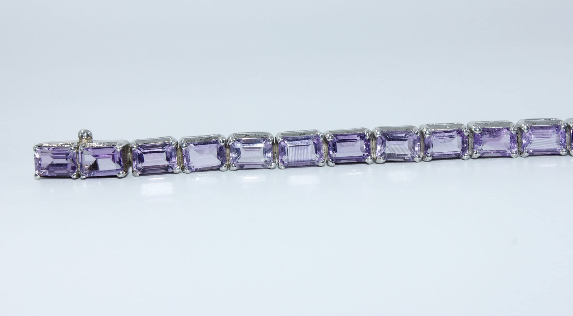 925 Sterling Silver Bracelet for Women & Girls - Elegant Amethyst Charm Bangle (6x4mm, 7 Inches) | Perfect for Gifts, Parties, and Everyday Wear