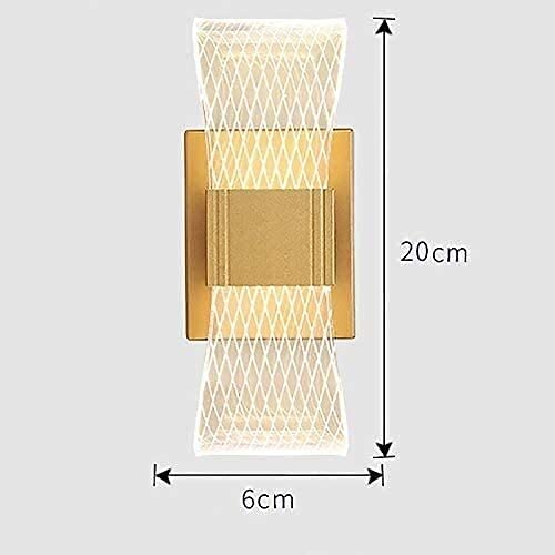 12W LED Desk Lamp & Bedside Lamp - Gold Iron Wall Light with Transparent Acrylic Shade for Bedroom, Living Room, Corridor | Warm White Indoor Lighting for Reading & Relaxation