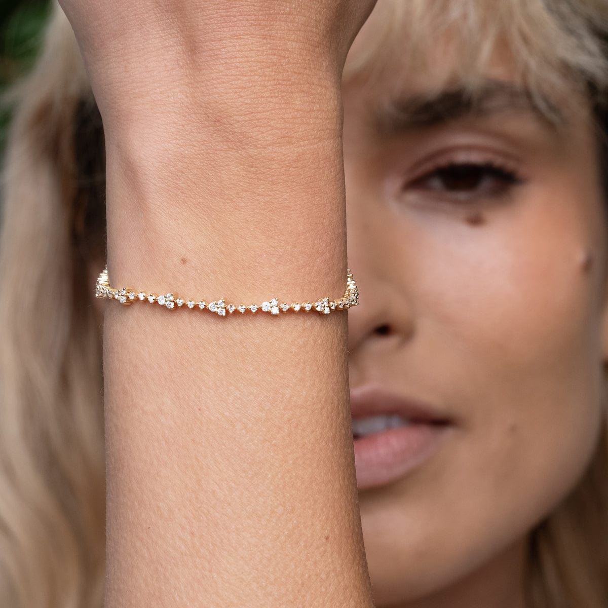 14K Gold Diamond Trio Tennis Bracelet for Women - Elegant Stackable Bracelet for Wedding, Anniversary & Everyday Wear