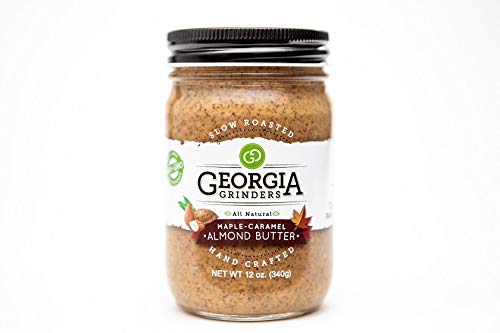 Georgia Grinders Maple Caramel Almond Butter 12oz (6 Pack) - Organic, Non-GMO, Kosher, Gluten Free, No Palm Oil - Sweet Maple Syrup Infused Almond Spread - Perfect for Toast, Smoothies & Healthy Snacks