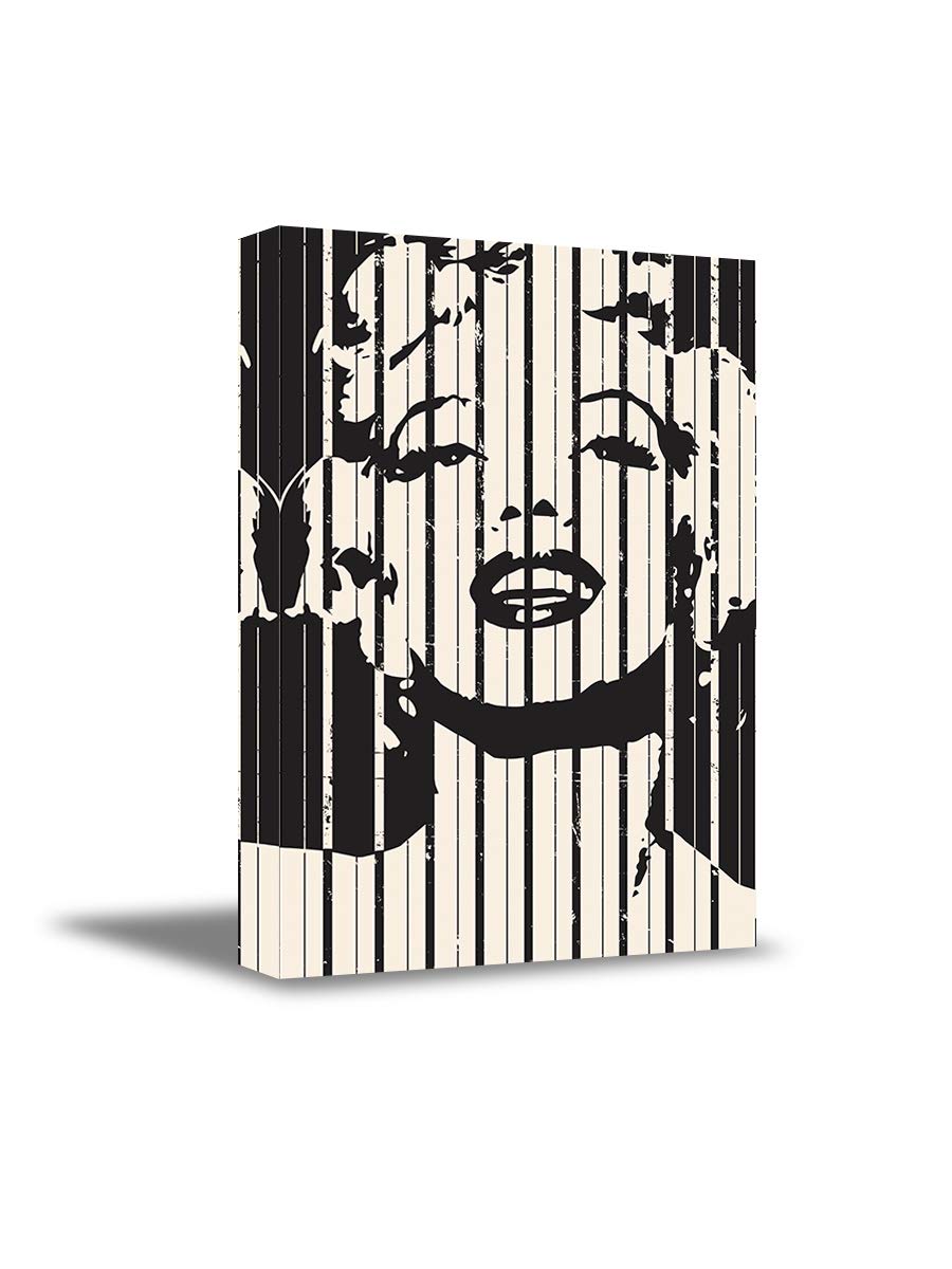 Vintage Marilyn Monroe Black & White Framed Canvas Poster - 11