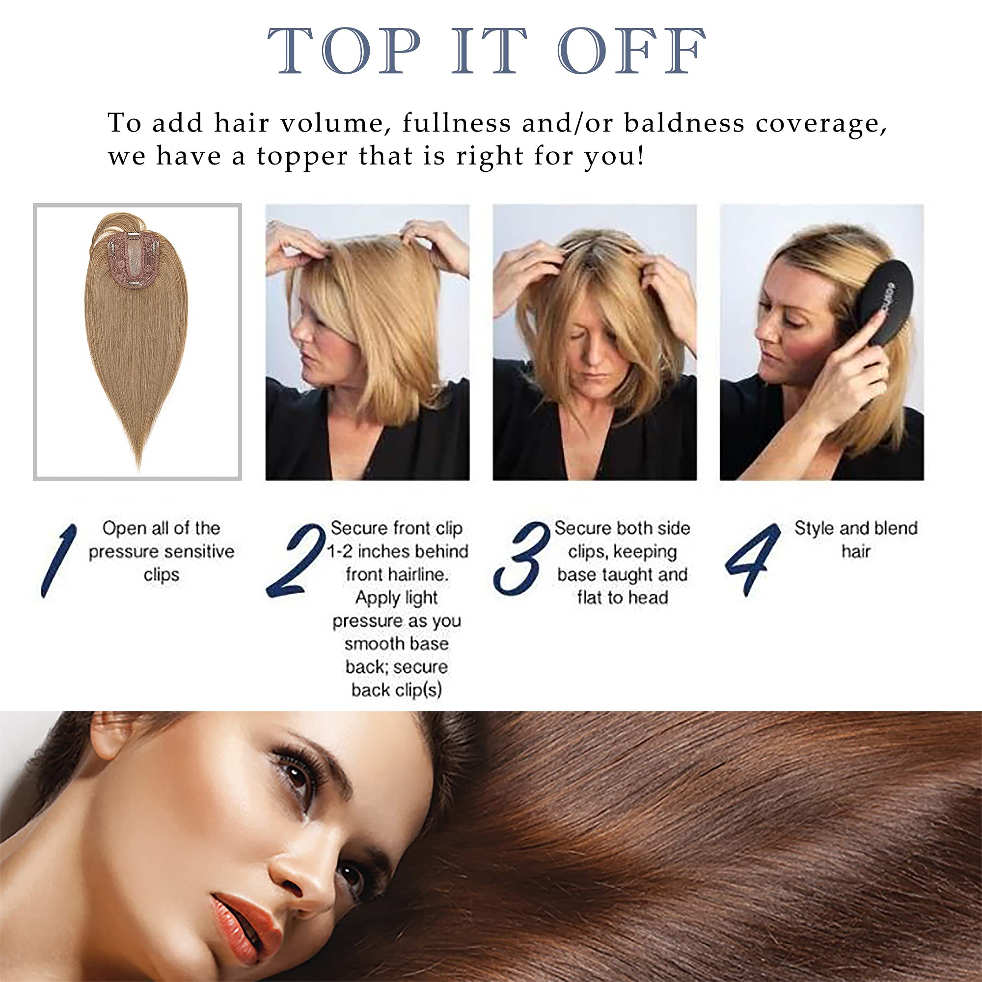 Premium 130% Density Human Hair Toppers with Bangs - Hand-Tied Silk Base Clip-In Hairpiece for Women with Thinning Hair | Natural Hair Loss Solution & Gray Coverage | 10 Inch 35g Jet Black | Perfect for Daily Wear, Special Occasions & Confidence Boosting Hairstyles