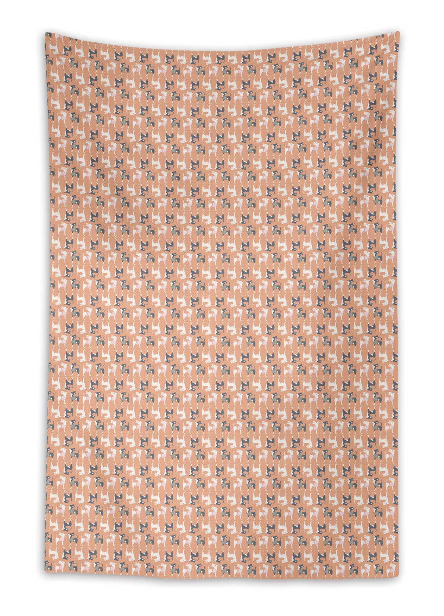 Stylish Orange Chihuahua & Polka Dot Dog Beach Themed Tapestry - 58x92 Inch Printed Wall Art Decor for Bedroom, Living Room, Dorm or Beach House