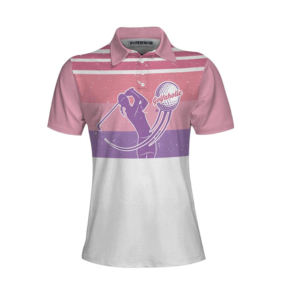 HYPERFAVOR Women's Quick-Dry Short Sleeve Golf Polo Shirts - 2 Pack Pink Moisture Wicking Performance Golf Tops for Ladies - Perfect for Golfing, Tennis & Outdoor Activities