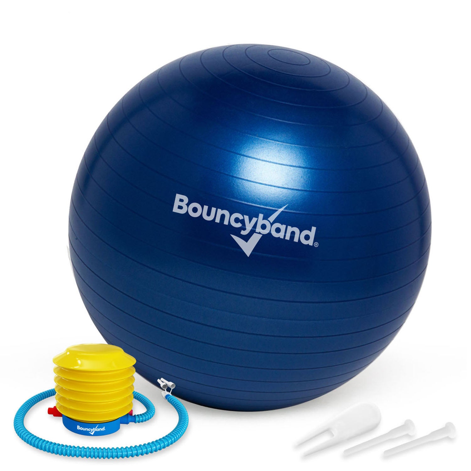 Bouncyband® 55cm Blue Balance Ball for Kids & Adults – Improve Focus, Fitness & Posture – Perfect for Classroom, Office & Home Workouts