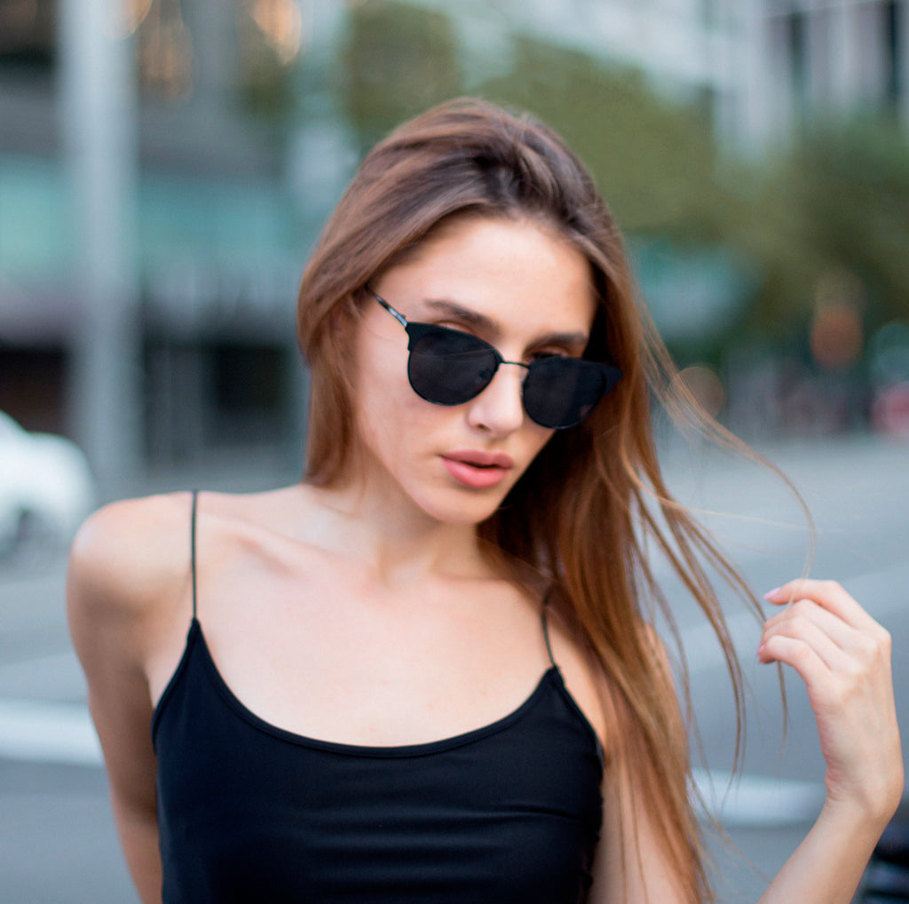 Marilyn Polarized Sunglasses for Women - Classic Black UV Protection - Perfect for Driving, Beach & Outdoor Activities