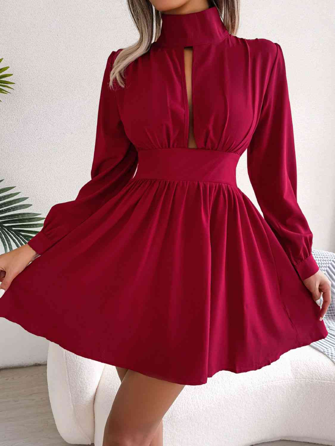 Elegant Collared Resort Dinner Mini Dress for Women - Perfect for Cocktail Parties, Beach Weddings & Summer Vacations