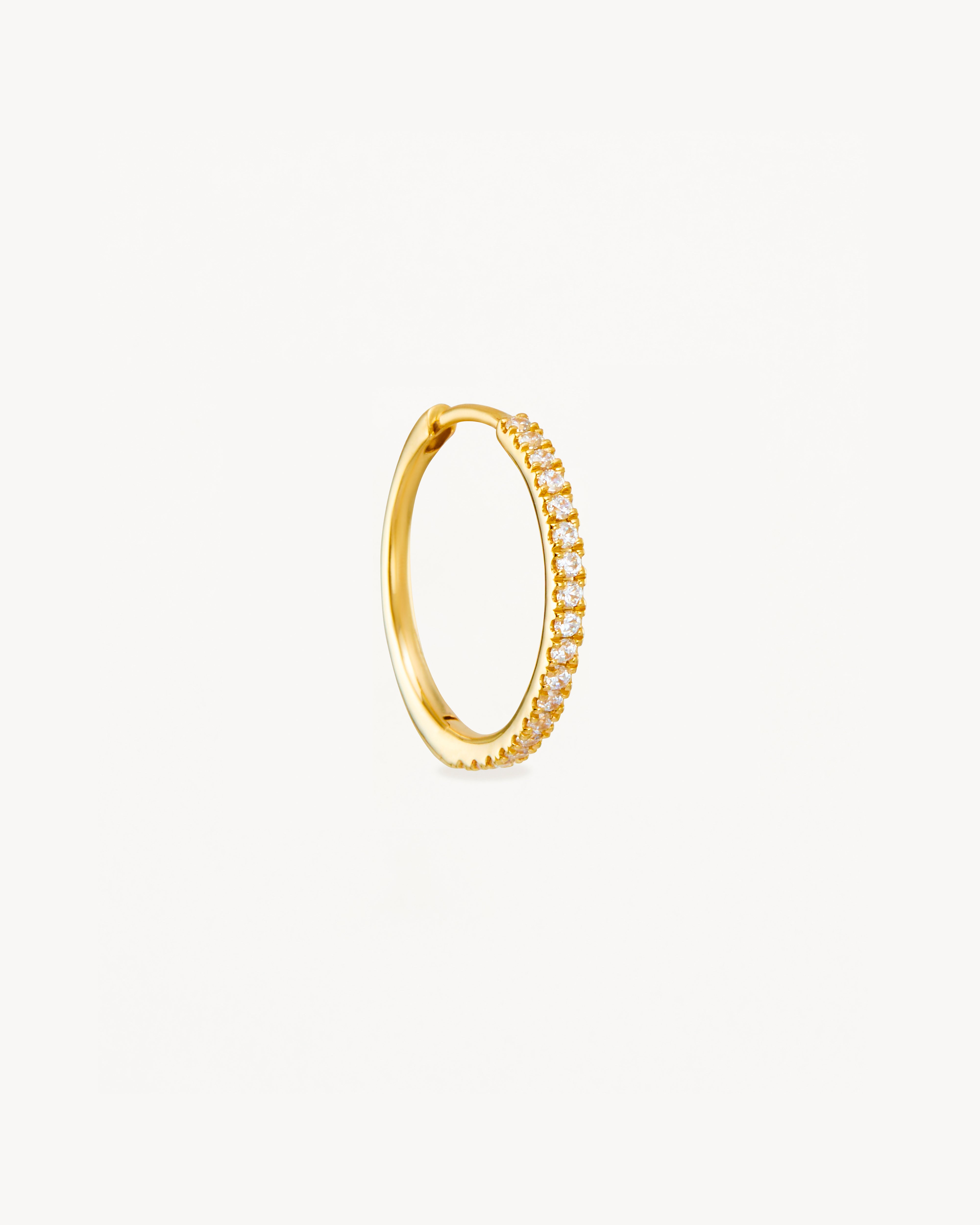 14K Solid Gold Hoop Earrings with Lab-Grown Diamonds | Elegant & Durable for Everyday Wear, Parties & Gifts