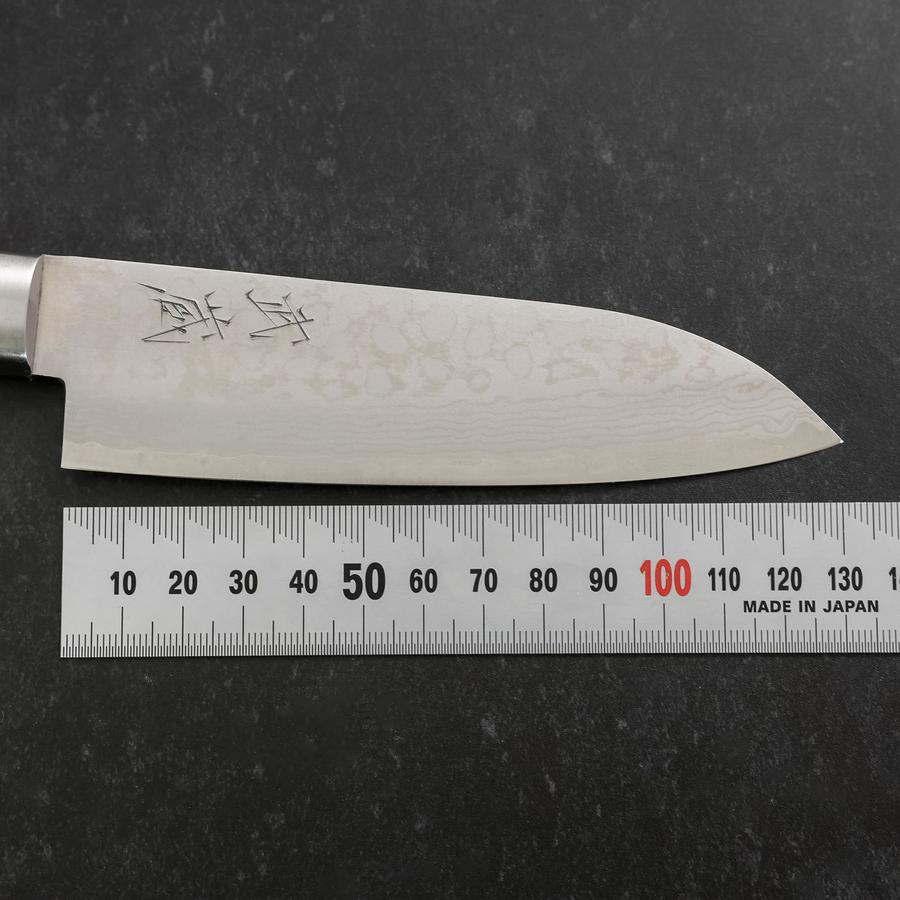 Premium Santoku Knife 135mm - VG-10 Damascus Steel Blade with Dark Blue Handle - Perfect for Slicing, Dicing & Chopping Vegetables, Meat & Fish - Japanese Kitchen Knife for Home Chefs & Cooking Enthusiasts