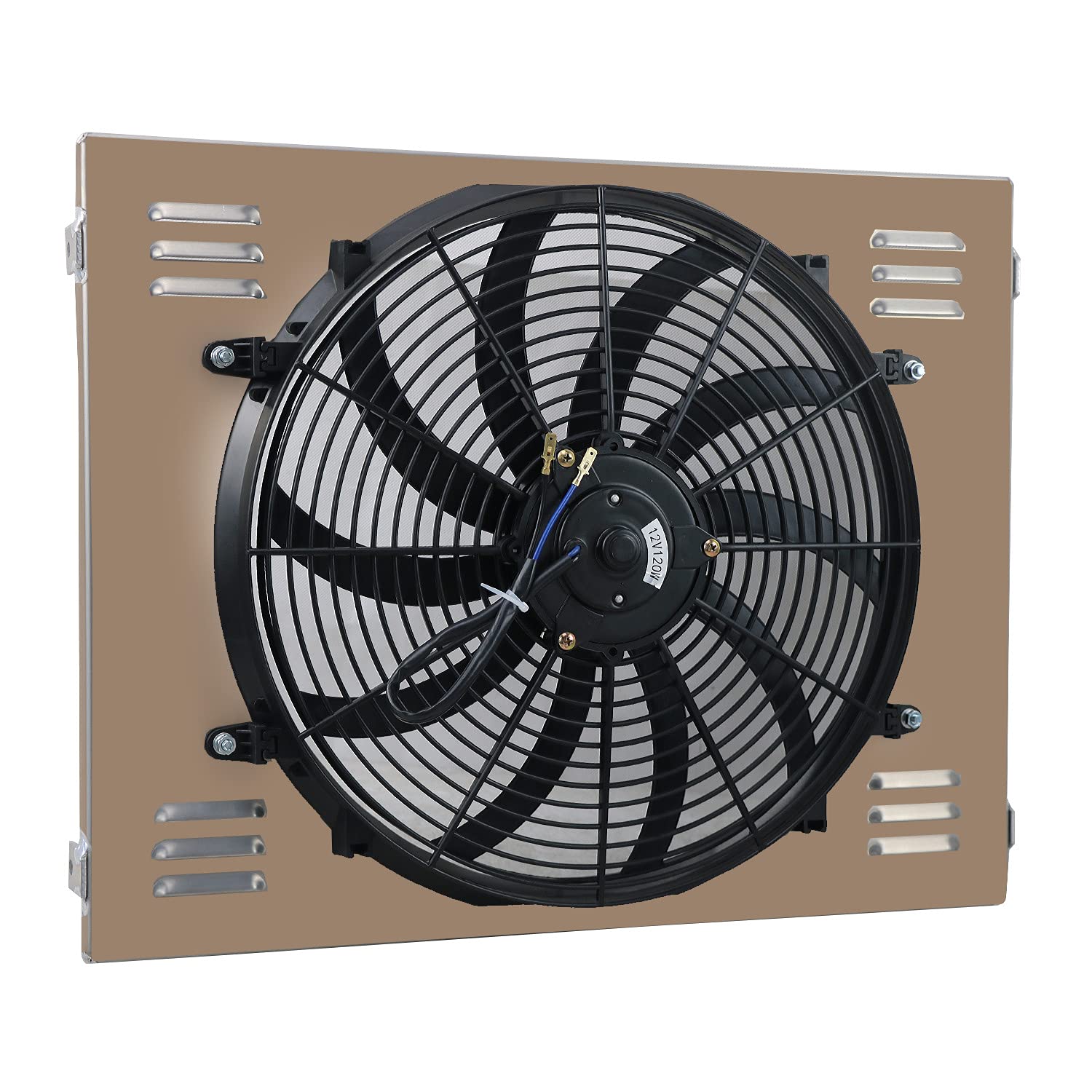 High-Performance Full Aluminum Racing Radiator with Shroud Fan for 1972-1979 Dodge D/W 100 200 300 Pickup Trucks 5.2L 5.9L V8 - Engine Cooling Upgrade for Off-Road & Towing