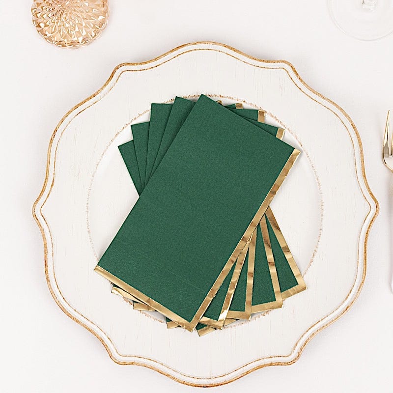 50 Premium Soft 2-Ply Dinner Napkins with Elegant Gold Foil Edge - Perfect for Weddings, Parties & Fine Dining Table Settings