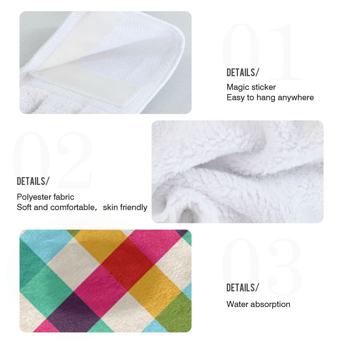 Giwawa Mid-Century Modern Geometric Pattern Yellow & Teal Hand Towel - Super Soft, Absorbent, Reusable - Perfect for Kitchen, Bathroom, Bar & Tea Towel - Washable Decorative Cloth for Home Decor