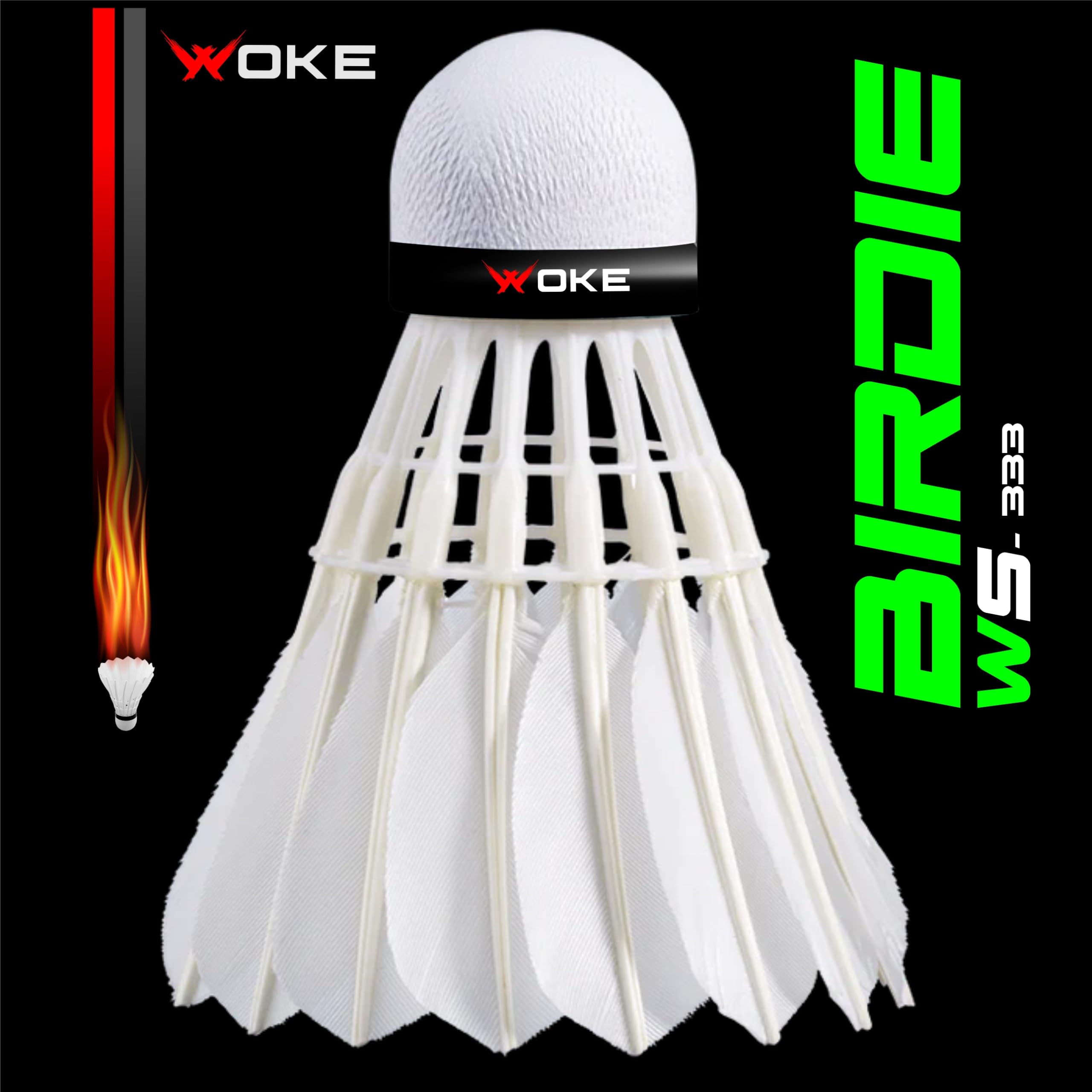 Premium Woke Birdie Feather Badminton Shuttlecock - White (3-Pack) | Professional Tournament Grade, Durable for Indoor & Outdoor Play | Perfect for Competitive Matches, Training Sessions, and Backyard Fun