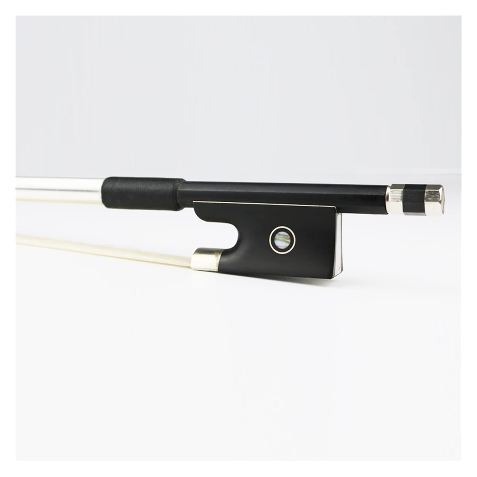 Premium Black Carbon Fiber Violin Bow 1/2 Size with Natural Mongolian Horsehair & Ebony Frog - Professional Violin Accessories for Students, Performances & Practice