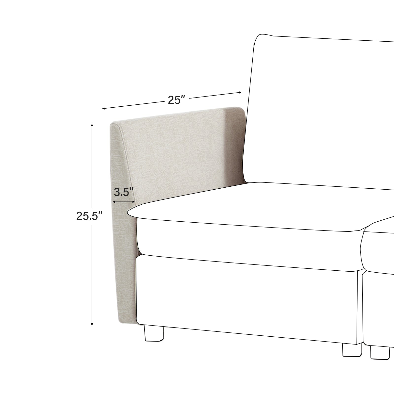 Harmetrix Oversized Soft Sectional Couch Accessories - Cushions, Throws & Covers for Ultimate Comfort | Perfect for Living Room, Family Room & Home Theater