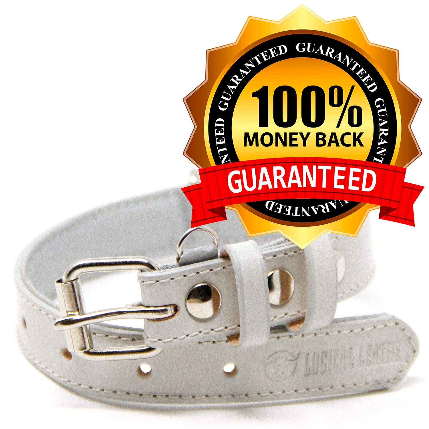 Premium Genuine Leather Dog Collar for Small Dogs - Soft Padded Full Grain Leather Pet Collar with Adjustable Buckle (Grey, Small) - Perfect for Daily Walks, Training & Fashion Accessories