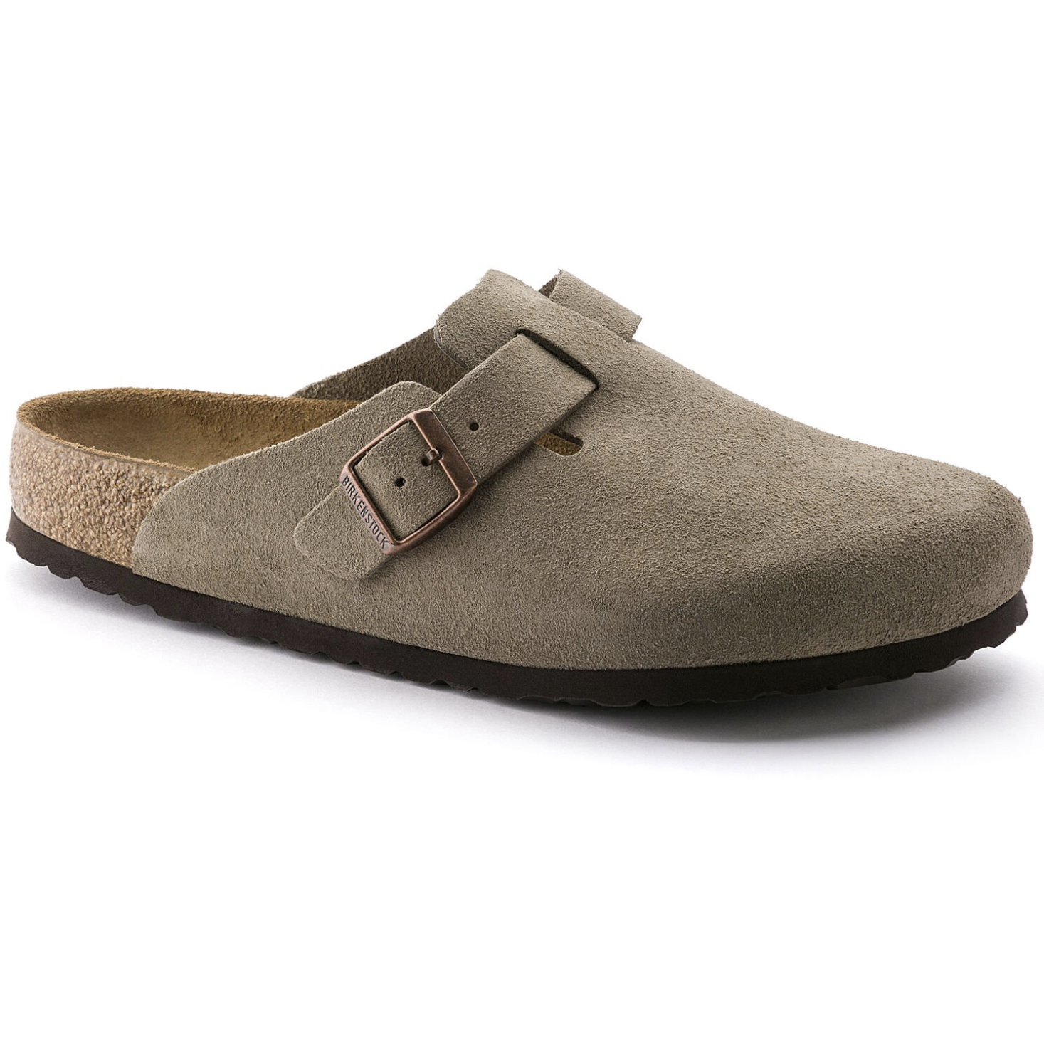 Birkenstock Boston Soft Footbed Suede Leather Clogs in Taupe - Comfortable Unisex Slides for Home, Office & Casual Wear