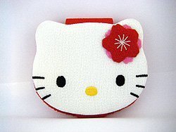 Cute Red Kitty Face Compact Mirror - Portable Makeup Mirror for Women & Girls - Perfect for Travel, Purse, and Everyday Use