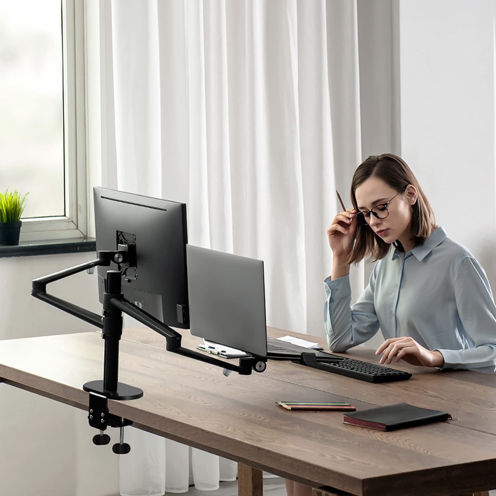 Adjustable Dual Monitor Arm Stand for 17