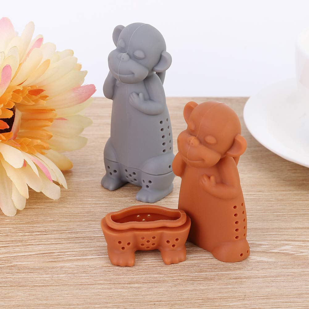 4 Pack Silicone Monkey Tea Infuser - Cute Cartoon Loose Tea Strainer Ball, Reusable Tea Filter for Herbal & Fruit Teas | Perfect for Tea Parties, Gifts & Relaxing with Friends & Family