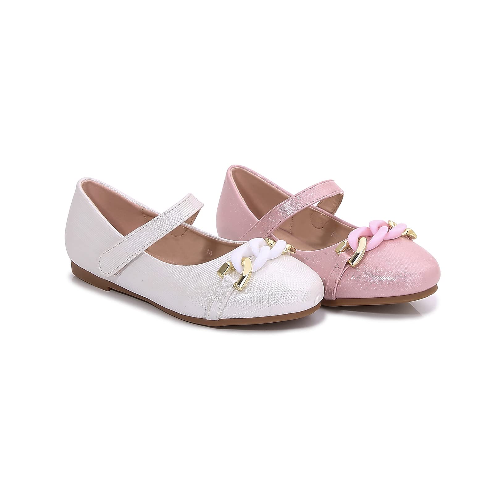 Girls Round Toe Mary Jane Shoes with Metal Buckle - Slip-On Ballet Flats for Women & Teens | Perfect for School, Parties & Everyday Wear