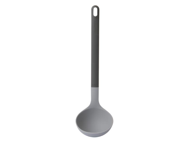 BergHOFF Leo 12.5-Inch Premium Silicone Serving Ladle - Heat Resistant Kitchen Utensil for Cooking, Soup & Sauce - Gray Serving Spoon for Home, Restaurant & Outdoor Use